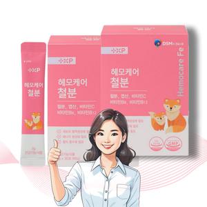 2개/철분제 헤모케어 철분 30포 여성 청소년 유아 헤모글로빈 철 보충