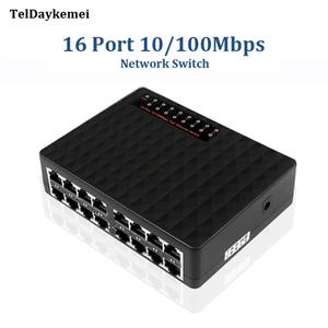 16 포트 10/100Mbps 네트워크 스위치 고속 이더넷 스마트 스위처 고성능 RJ45 허브 인터넷 분배기