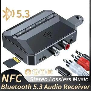 NFC Bluetooth 5.3 오디오 수신기 3.5mm AUX RCA USB U 디스크/TF HIFI 스테레오 음악 무선 어댑터 차량용