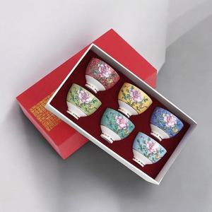[JHQS9LZY_52C5]레트로 플라워 다기 찻잔 6p (80ml) (작약)