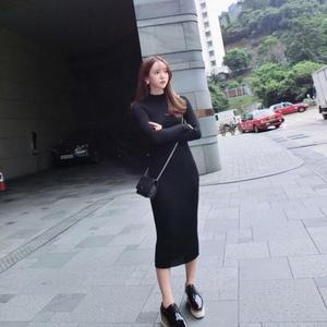 롱원피스 슬림핏 원피스 롱 니트골지 니트 2컬러 (3iwEd)