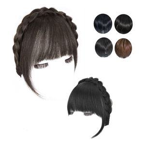 키밍 앞머리 머리띠 가발 땋은 해에밴드 내추럴 헤어 부분 자연스러운 일체형 여자 ？？머리 정수리 여성 악