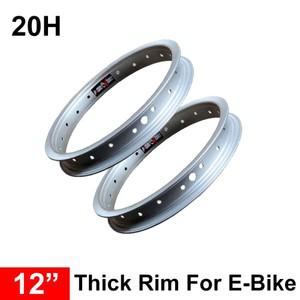 알루미늄 합금 휠 림 리튬 전기 자전거 링, 실버 12 인치, 20 홀, 3mm 두께 접이식 림, 1 개, 2 개