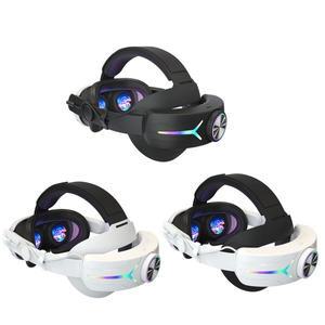 VR 용품 메타 오큘러스 퀘스트 3 용 헤드 스트랩 액세서리 내장 8000mAh 배터리 팩 RGB 라이트 VR 게임 시