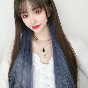 똑딱이 부분가발 컬러 브릿지 헤어피스 5p 애쉬블루