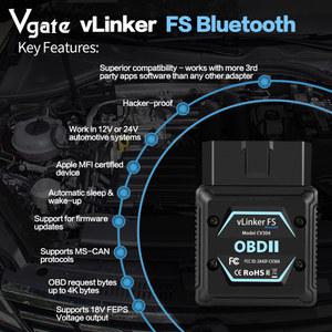 자동차 Ford BT vLinker CAN Vgate FORScan OBD2 ELM327 Android/IOS FS 스캐너 For 진단 2 HS MS 327 도구 OBD ELM V2.3