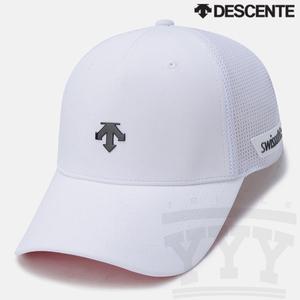 데상트 로고 포인트 썸머 메쉬 볼캡 SP223ECP40 WHT