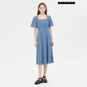 [시슬리] 스퀘어넥 A라인 데님 원피스 SAOPE4431