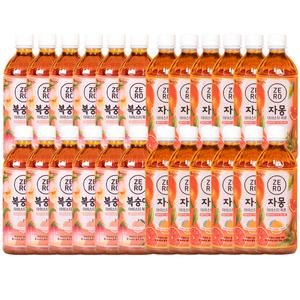 맥널티 자몽 + 복숭아 아이스티 제로 각 500ml 12입 총 24입 음료