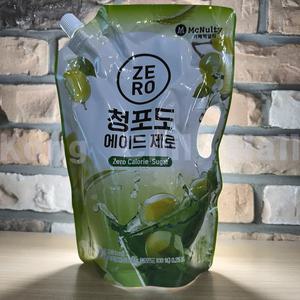맥널티 1L 6팩 청포도 에이드 제로 파우치 대용량