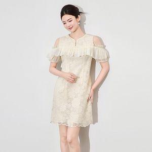쉬폰원피스 여성 시폰 프렌치 스팽글 자수 오간자 원피스 admr1