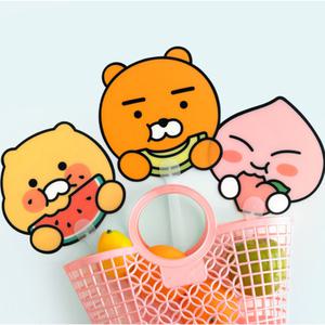 ka 카카오프렌즈 썸머 프루티 PP부채 라이언/어피치/춘식이 여름부채 필수템 캐릭터모양 휴대용 손잡이