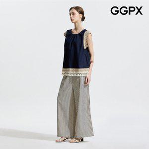 GGPX 프린지 포인트 데님 블라우스 세트 투피스 (GP4OP086F) 데일리 출근룩 데이트룩607981