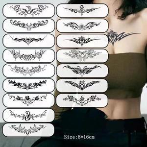 타투 섹시한 서큐버스 헤나 문신 스티커 방수 지속 복부 허리 가슴 흉터 아트 Tatuajes Temporales Women