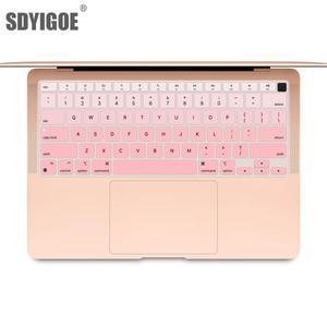 호환품 Macbook Air13 M1 칩 A2337 보호 커버 실리콘 소프트 컬러 키보드 용 노트북 필름 영어 레이아웃