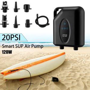 공기주입기 20PSI 고압 스마트 SUP 공기 펌프 충전식 구동 듀얼 스테이지 인플레이션 및 수축 스탠드 업 패들 보드 서핑 카이트 텐트 매트리스용 자동 꺼짐