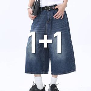 [주문폭주] 1+1 남녀공용 봄 여름 7부 데님 버뮤다 팬츠 3컬러
