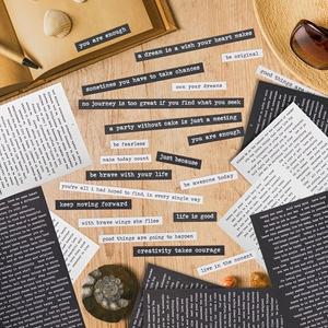 스크랩북용 문구 단어 스티커 빈티지 스크랩북 감성 스티커 플래너 DIY 카드 만들기 콜라주 앨범 8 장 인용