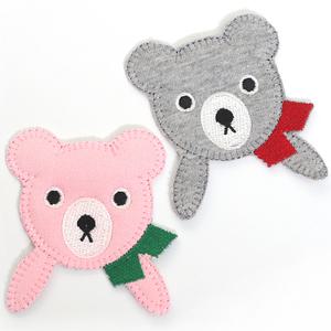 목도리곰 와펜[1704]/ 패치 뱃지 의류 소품 브로치 꾸미기 리폼 포인트