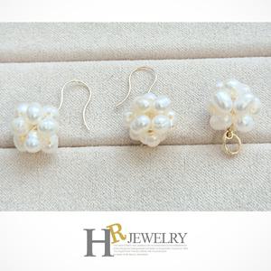 [호림쥬얼리]14K Gold 밥풀담수 히트_예쁜(HR)14K 뉴 크리스 진주 세트(펜던트+귀걸이)