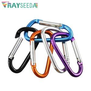 Rayseeda D 모양 등반 카라비너 야외 알루미늄 합금 등산 카라비너 후크 열쇠용 물병 3 개 7 60mm