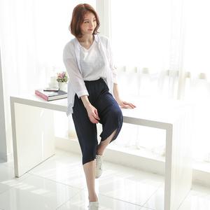[홈웨어 7부 비코바지] 반바지 여름바지 빅사이즈 밴딩팬츠 플리츠팬츠 여성바지 엄마옷 츄리닝