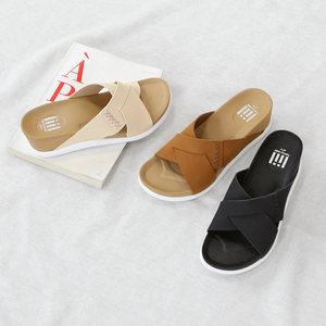 스티치 웨지굽 슬리퍼 샌들 (5.5cm) 로로아