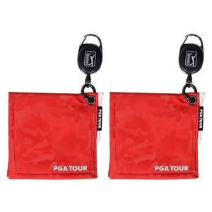 PGA Tour 카모 골프 릴클리너 스포츠타월 레드 x 2