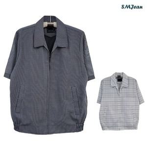 SMJ1156 어르신 바람막이 반팔 점퍼 일반핏 린넨st.중년 남성 여름