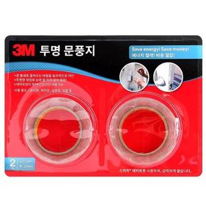 3M 투명 문풍지 ２개입 깔끔한 문풍지 사계절 여름 겨울 에어컨 바람 유리문 창문 가정용 사무실 코스트코