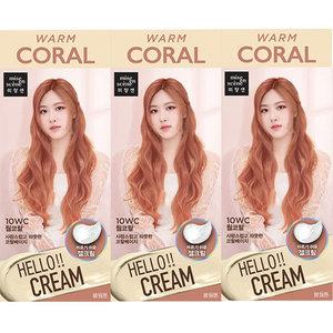 미쟝센 헬로크림 염색약 10WC 웜코랄 NEW x 3개