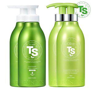 [TS트릴리온]올뉴 TS 샴푸 500g 2개 + 올리브 TS 트리트먼트 500ml 2개