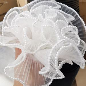 졸업꽃다발 꽃 포장지 진주 웨이브 원사 레이스 메쉬 플로리스트 부케 파티 발렌타인 선물 DIY 포장 재료 용품 28x400cm