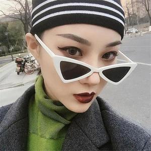 바이크용품 여성용 역 삼각형 안경, 좁은 고양이 눈 선글라스, 소형 캣아이 선글라스, 빈티지 틴트 UV400