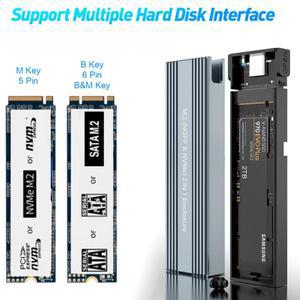 M2 SSD 케이스 NVME 인클로저 M2USB 31 어댑터 PCIE 용 OTG 포함 NGFF SATA M/B 키 2230/2242/2260/2280 듀