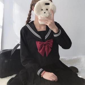 일본 교복 정장, JK S-2XL 기본 만화 소녀 해군 선원 유니폼, 블랙 세트 해군 의상, 여성 소녀 의상