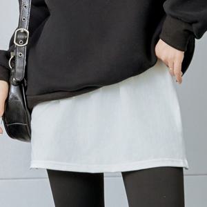 허리밴딩 페이크 레이어드 티 트임스커트 하이웨스트