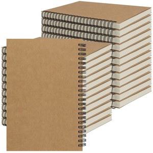 JEUIHAU 24팩 A5 스케치북, 8.3 x 5.5인치 A5 나선형 공책, 드로잉, 제작, 페인팅을 위한 브라운 크래프트 커버 저널 스케치 패드, 60매(120페이지)