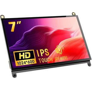 라즈베리 파이용 APEXMAKER 7인치 화면, 터치스크린 모니터, 1024X600 업그레이드 IPS FHD LCD 화면 디스플레이, 듀얼 스피커, 파이 4B용 USB HDMI 휴대용 모니터 /3B+ /ZEROW /3B /ZERO /2B /A+ /B+ /A /B+