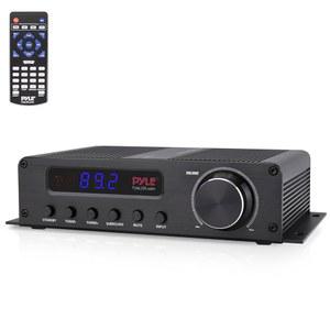 Pyle 100W 5 채널 오디오 앰프 - 서라운드 사운드 w /HDMI, AUX, FM 안테나, 서브우퍼 스피커 입력, 12V 어댑터가 포함된 무선 블루투스 홈 시어터 파워 스테레오 수신기