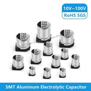 캐패시터, 50V 100V 10V 680UF SMD 22UF 35V 25V 16V 1UF 4.7UF 330UF 63V 전해 알루미늄 SMT 220UF 47UF 10UF 470UF 1000UF 100UF