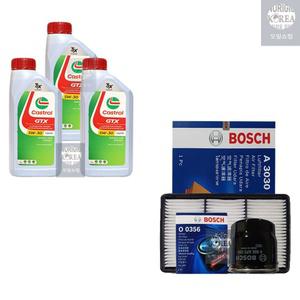 캐스퍼 1.0 가솔린 캐스트롤 GTX SP C2 C3 5W30 3L 엔진오일+필터 세트 0356-3030