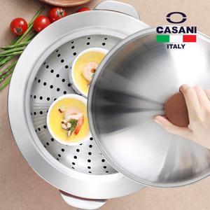 까사니 스텐 돔 찜판 (24-28cm) 찜요리 수육 채소 옥수수 단호박찜기 돔뚜껑 스티머