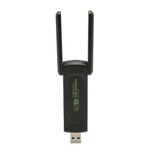 PC용 무선 네트워크 카드 어댑터 듀얼 밴드 더블 안테나 USB 3.0 와이파이 원격 제어 1300Mbps 2.4G 5G