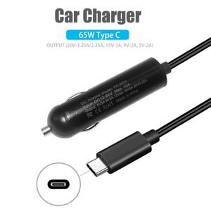 맥북 레노버 아수스 HP 노트북용 범용 차량용 충전기 담배 라이터 DC 전원 공급 장치 어댑터 USB C 20V 65W