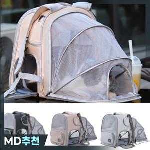 애완 동물 배낭 확장  가방 대용량 통기성 고양이 캐리어 강아지 토트 백 새끼 야외 여행