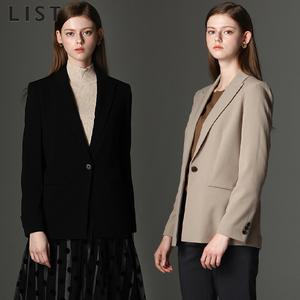 [리스트(LIST)] 피크드 라펠 베이직 원버튼 재킷 (택가격:228000원)