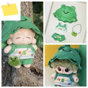 10cm 목화 인형 옷 귀여운 녹색 개구리 세트  팬 컬렉션 선물 DIY 아이돌 복장 액세서리