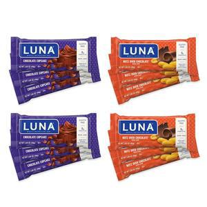 Luna Bar - 버라이어티 팩 - Nutz 오버 초콜릿 및 초콜릿 컵케이크 맛 - 글루텐 프리 스낵 바 - GMO 프리 -