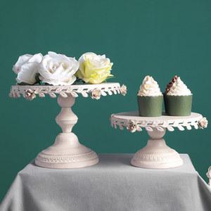유럽 레트로 화이트 나무 디저트 테이블 웨딩 디스플레이 선반 케이크 도넛 스탠드 절묘한 차 휴식 트레이